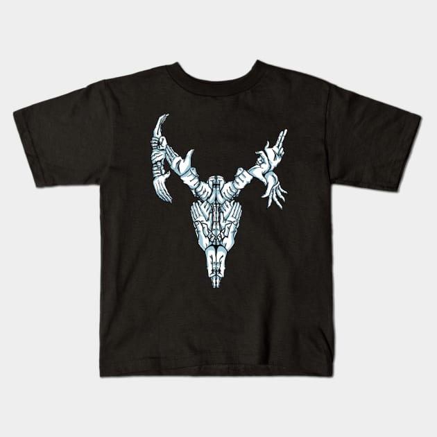 Deer Skull Made of Hands Kids T-Shirt by AidanThomas